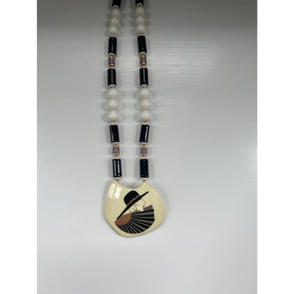 Vintage 1980s Necklace, deco inspired, Bold, Eclectic - Picture 1 of 4